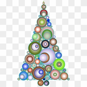 Colorful Abstract Circles Christmas Tree 4 Clip Arts - Christmas Day, HD Png Download - christmas tree icon png