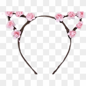 Headband Clipart Rose Crown - Cat Ear Headband Png, Transparent Png - rainbow flower crown png