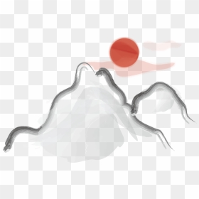Mountain Sun Ink Wash Painting Clipart - Illustration, HD Png Download - mountain cartoon png