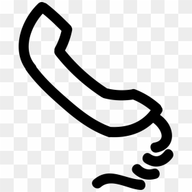 Telephone Auricular Hand Drawn Outline - Phone Cable Icon Png, Transparent Png - hand outline png
