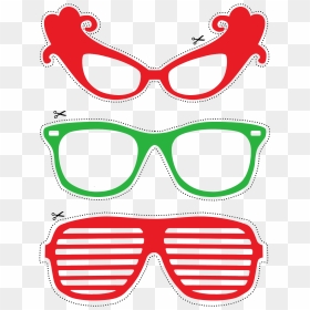 Photo Booth Props Red And Green Glasses Free Printable - Shutter Shades Png, Transparent Png - photo booth props png