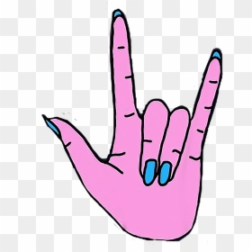 Aesthetic Rock Hand Sign - Peace Sign Hand Aesthetic, HD Png Download - rock hand png