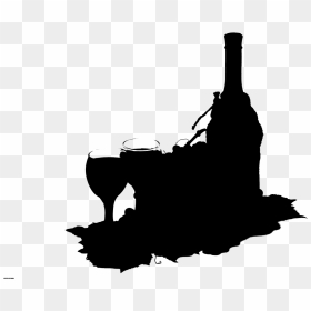 Transparent Wine Bottle Clipart Silhouette - Silhouette, HD Png Download - wine bottle silhouette png