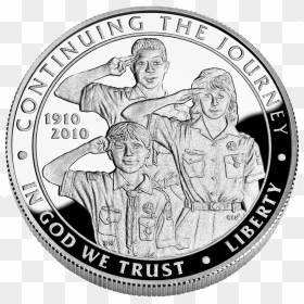 Boy Scouts Of America Silver Dollar Centennial Commemorative - Boy Scout Coins, HD Png Download - silver coin png