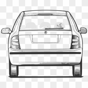 City Car Rear-view Mirror Vehicle Automotive Lighting - Car Drawing From Behind, HD Png Download - car light png