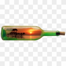 #ftestickers #bottle #drifting #landscape #sunset - Landscape Glass Bottle, HD Png Download - wine bottle silhouette png