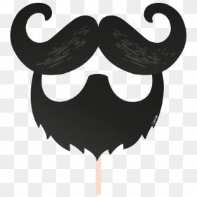 Hair Clipart Photo Booth - Moustache And Beard Outline, HD Png Download - photo booth props png