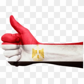 Egyptian Flag On Hand, HD Png Download - egypt flag png