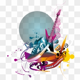 And Watercolor Shoes Guitar Instrument Vector Musical - Music Vector, HD Png Download - shoes vector png