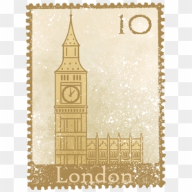 #london #vacation #siteseeing #travel #stamp - Postage Stamp, HD Png Download - travel stamp png