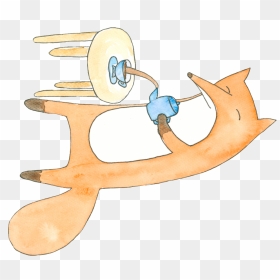 Cute Baby Tea Fox Cartoon Transparent, HD Png Download - baby fox png