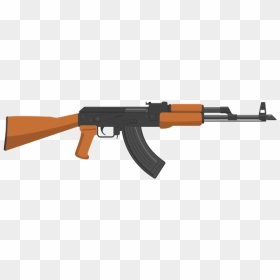 Flat Design Ak47 - Ak 47 Cartoon Png, Transparent Png - ak 47 vector png