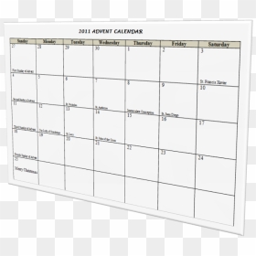 Printable Advent Calendar, HD Png Download - blank calendar png
