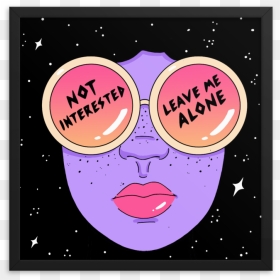 Not Intersted Mockup Framed Black - Illustration, HD Png Download - lipstick print png