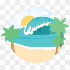 Surfin - Surfing Palm Tree Clipart Transparent, HD Png Download - hang loose png