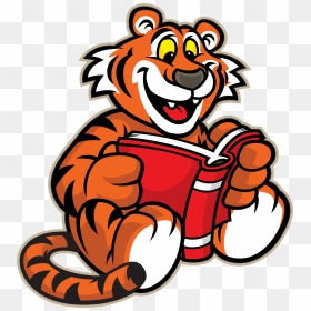 Clipart Reading Tiger - Tiger Reading A Book, HD Png Download - tony the tiger png