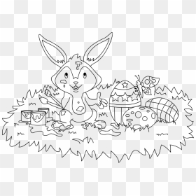 Rabits And Hares,carnivoran,hare - Easter Scene Coloring Pages, HD Png Download - hare png