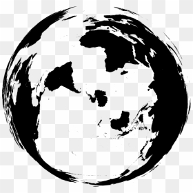 Photography - Azimuthal Equidistant Projection Map Black And White, HD Png Download - globe silhouette png