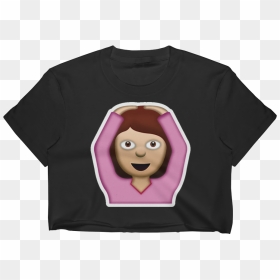 Emoji Crop Top T Shirt - Cartoon, HD Png Download - cartoon shirt png
