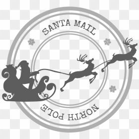 Santa Claus Stamp Png, Transparent Png - santa reindeer png