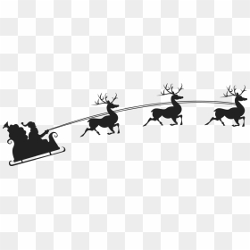 Claus Santa Claus"s Reindeer Santa Claus"s Reindeer - Transparent Santa And Reindeer Silhouette, HD Png Download - santa reindeer png