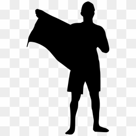 Silhouette Man Holding Flag, HD Png Download - finish flag png