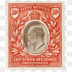 East Africa Fifty Rupees Stamp Transparent Background - East Africa And Uganda Stamps Protectorate Stamps, HD Png Download - vintage stamp png