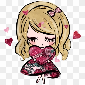 Cute Girl Sticker Png, Transparent Png - cute hearts png