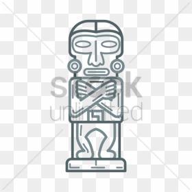 Drawn Totem Pole Mayan - Illustration, HD Png Download - statue head png