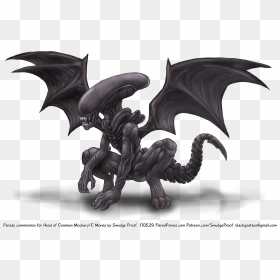 Smudge Proof, Barely Pony Related, Commission, Hybrid, - Alien Winged Xenomorph, HD Png Download - black smudge png