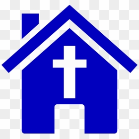Church Clipart Online - Simple Blue House Clipart, HD Png Download - blue vector png