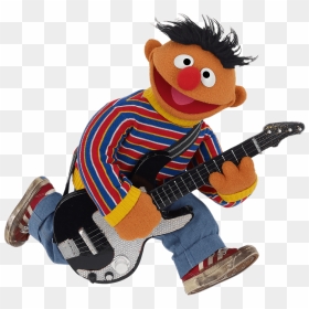 Sesame Street Ernie With Electrical Guitar Clip Arts - Sesame Street Ernie Guitar, HD Png Download - cartoon guitar png