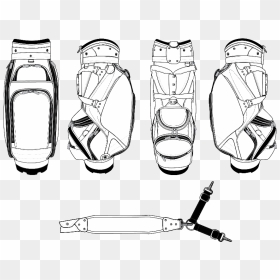 Golf Tour Bag Drawing, HD Png Download - golf bag png