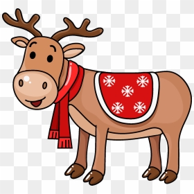 Christmas Reindeer Clipart - Cartoon, HD Png Download - reindeer clipart png