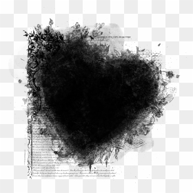 Black Heart Papers, Labels, Frames Or Free Wedding - Monochrome, HD Png Download - black smudge png