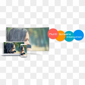 Multi Screens Interaction - Girl, HD Png Download - phone screen png