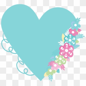 #corazon #flores #vector #stikers #pastel #color #celeste - Corazon De Colores Pastel, HD Png Download - corazon vector png