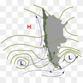 Vientos Predominantes En Chile, HD Png Download - lineas azules png