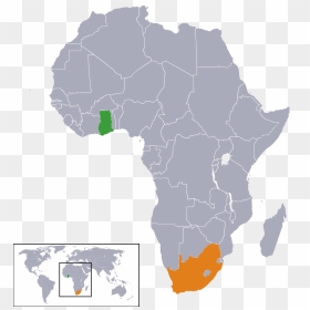 Ghana South Africa Locator - Ghana On African Map, HD Png Download - map of africa png