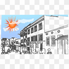 Image Of Red Sun Over Town - Illustration, HD Png Download - red sun png