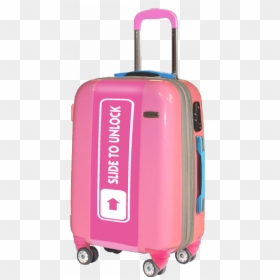 Pink Suitcase Slide To Unlock - Measure A Carry On Bag, HD Png Download - slide to unlock png