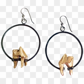 Wolf Teeth Hoops By Chase And Scout - Earrings, HD Png Download - wolf teeth png