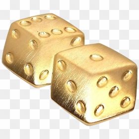 Jj Vintage Goldtone Brooch Pin - Dice Game, HD Png Download - gold dice png