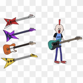 Cartoon, HD Png Download - cartoon guitar png