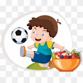Transparent Snack Clipart - Play Soccer Boy Images Cartoon, HD Png Download - niños jugando png