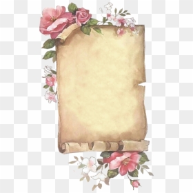 Pergaminho Com Flores , Png Download - Pergamino Rosas, Transparent Png - pergaminho png