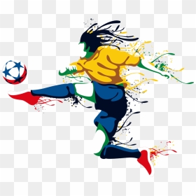Hand Drawn Cartoon Kicking Soccer Character Decoration - Agle Janam Mohe Bitiya Na Kijo Quotes, HD Png Download - cartoon football png