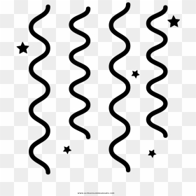 Streamers Coloring Page - Line Art, HD Png Download - serpentinas png