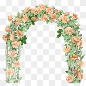 Clip Black And White Arch Vector Floral - Flower Arch Png, Transparent Png - wedding arch png