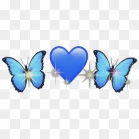 #freetoedit #butterflies #heart #emojis #blue #bluetheme - Butterfly, HD Png Download - ice effect png
